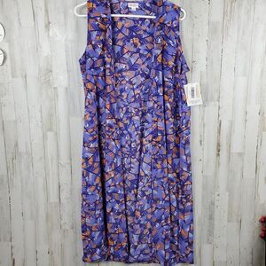 LuLaRoe Joy Duster Vest Purple Orange Size Medium